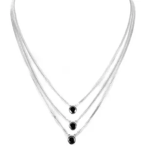 Triple Row 3 Ct Conflict Black Diamond Chain Necklace. AAA Certified! Beautiful Collection & Great Sparkle. FREE DIAMOND STUDS