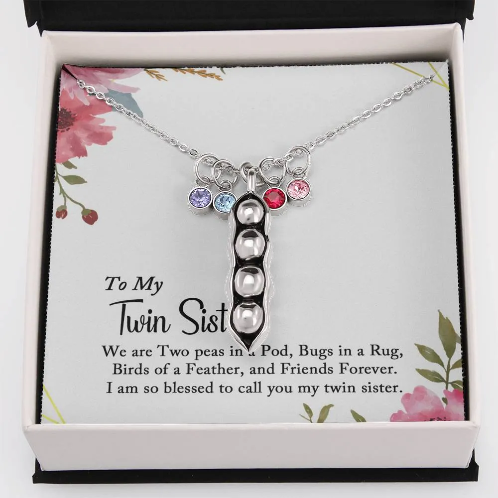 Twin Sister Two Peas In A Pod Necklace, Twin Sisters Gift, Twin Sister Jewelry