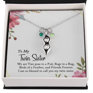 Twin Sister Two Peas In A Pod Necklace, Twin Sisters Gift, Twin Sister Jewelry