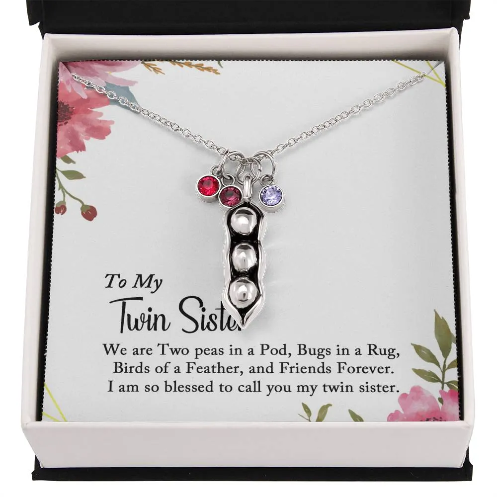 Twin Sister Two Peas In A Pod Necklace, Twin Sisters Gift, Twin Sister Jewelry