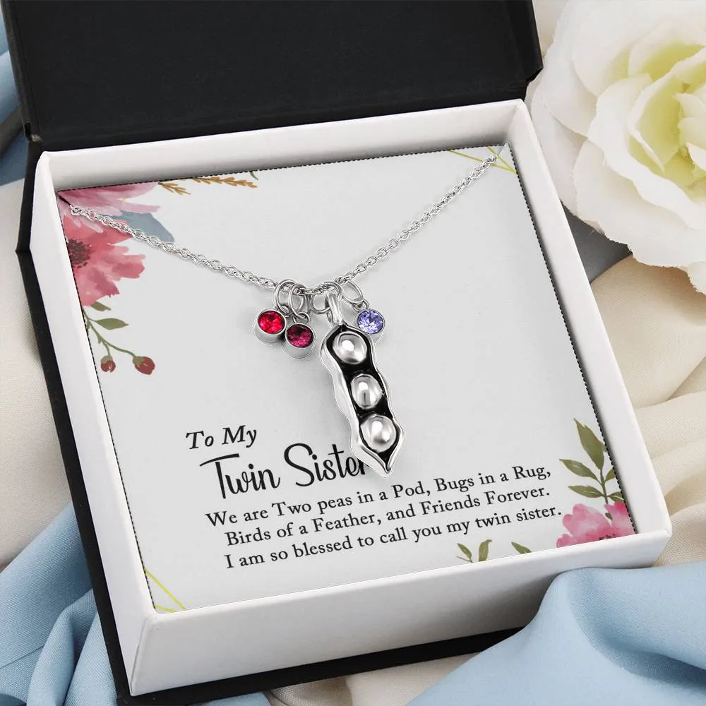Twin Sister Two Peas In A Pod Necklace, Twin Sisters Gift, Twin Sister Jewelry