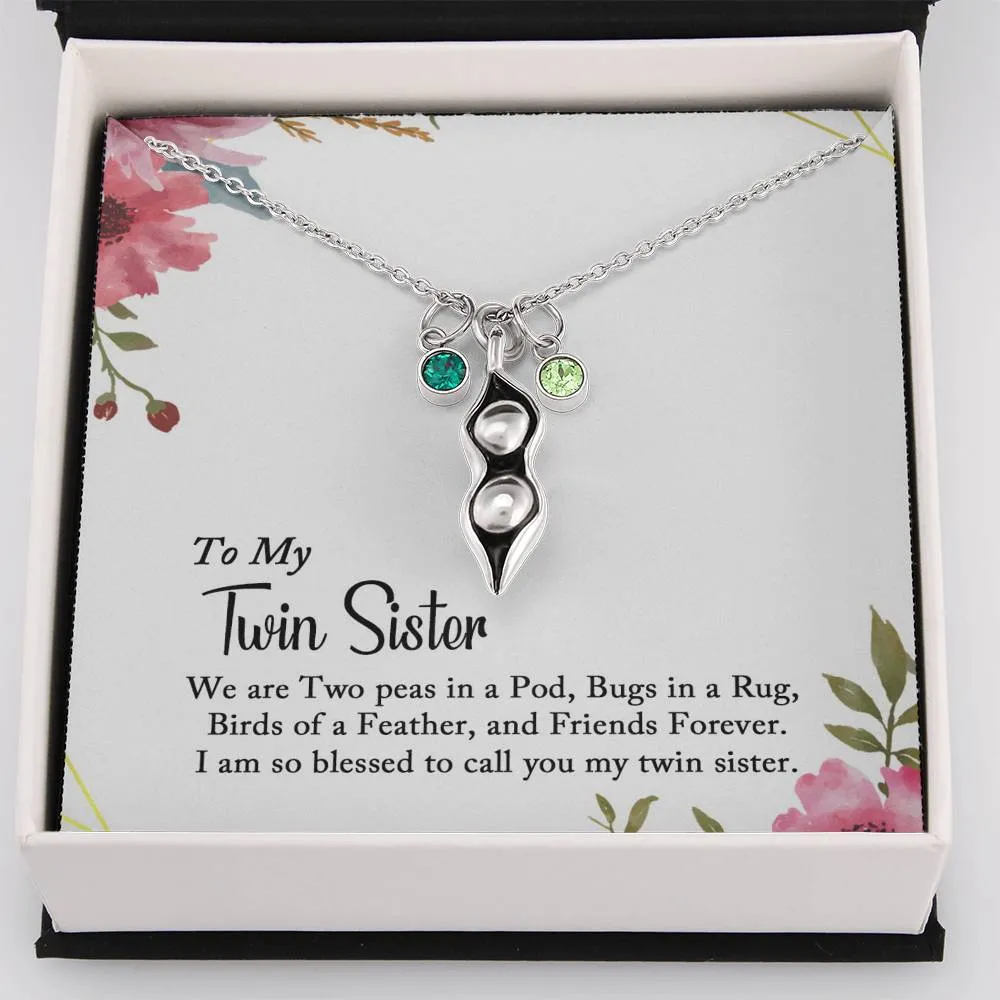 Twin Sister Two Peas In A Pod Necklace, Twin Sisters Gift, Twin Sister Jewelry