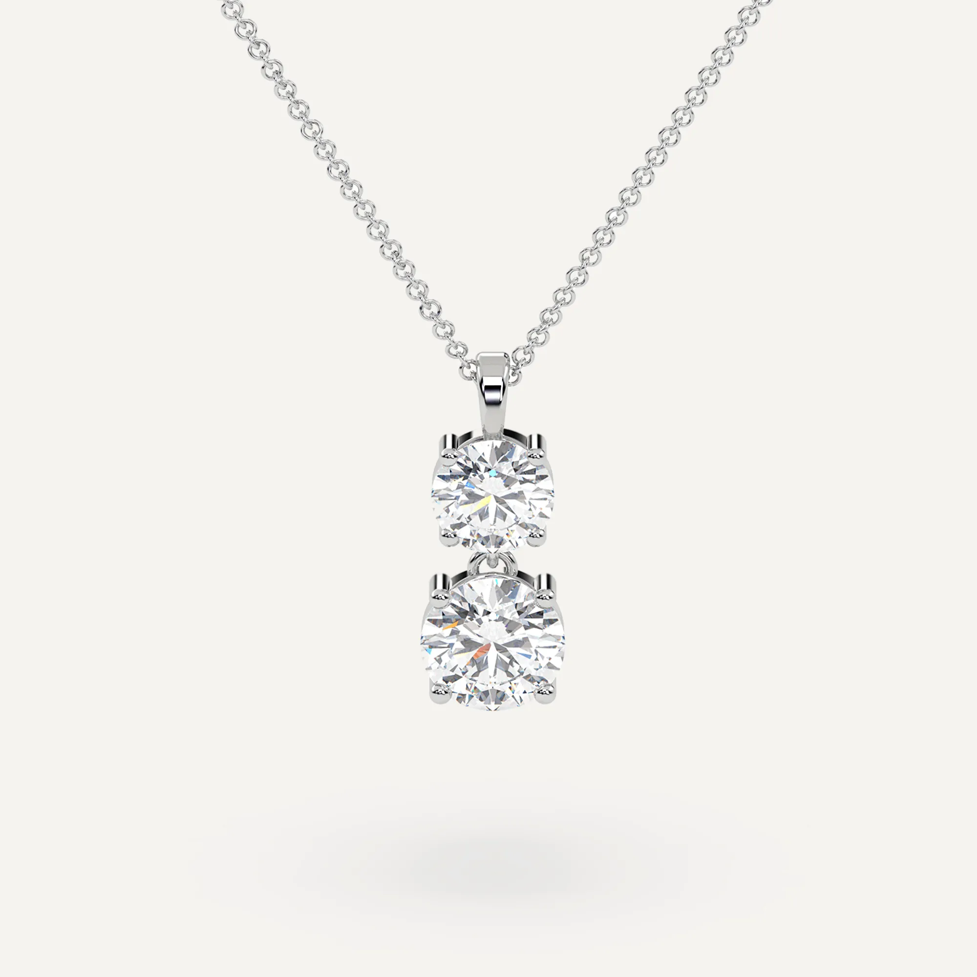 Two Diamond Pendant Necklace