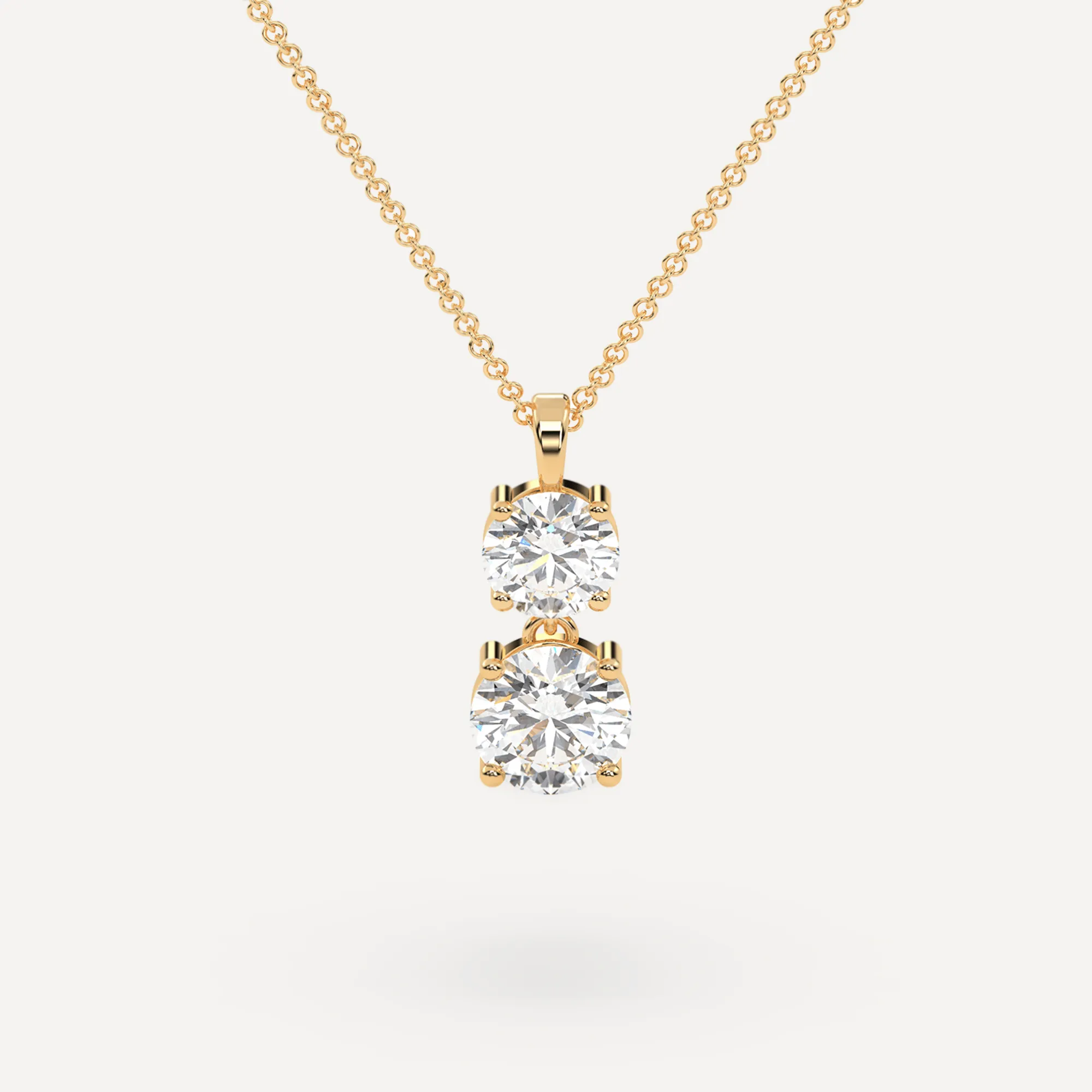 Two Diamond Pendant Necklace