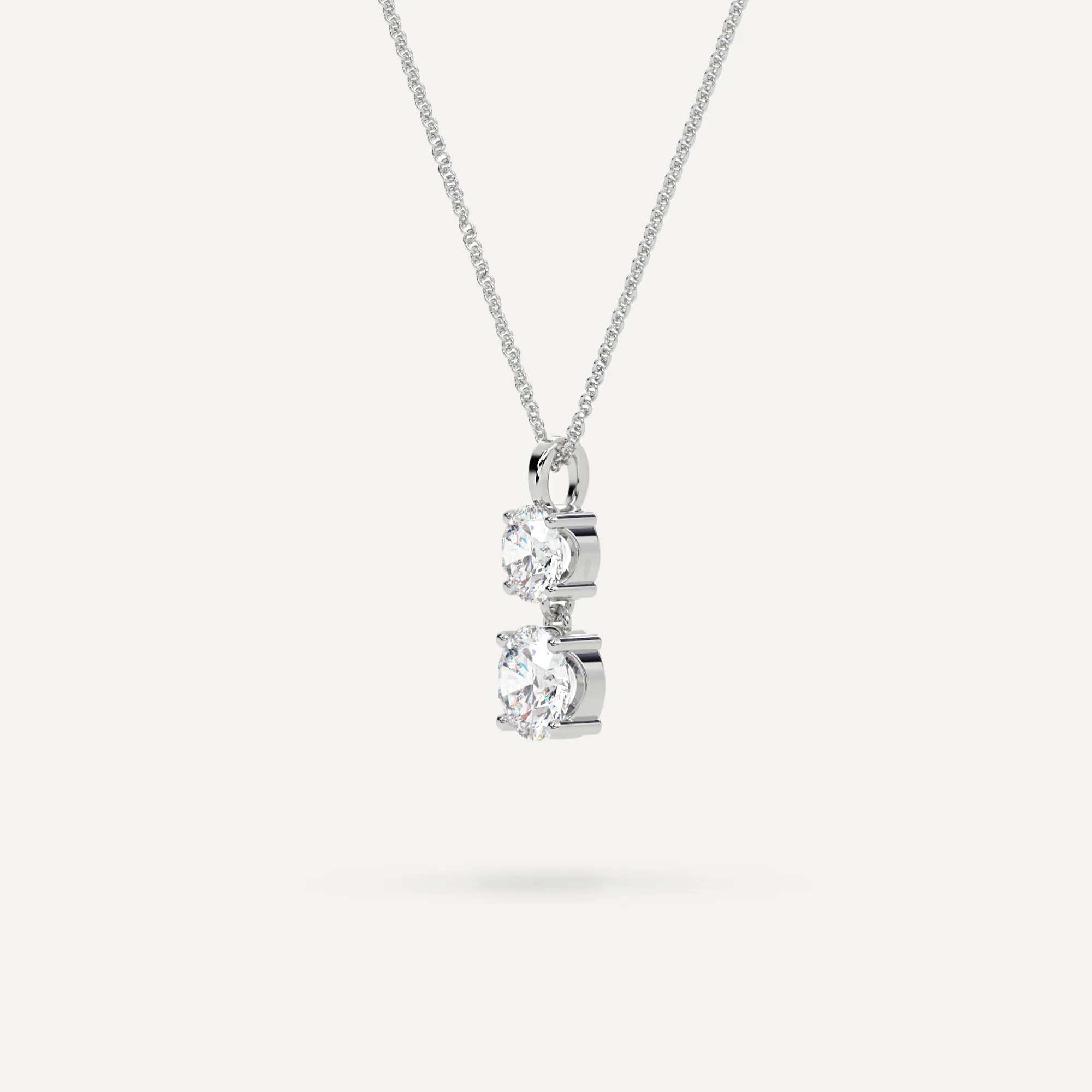 Two Diamond Pendant Necklace