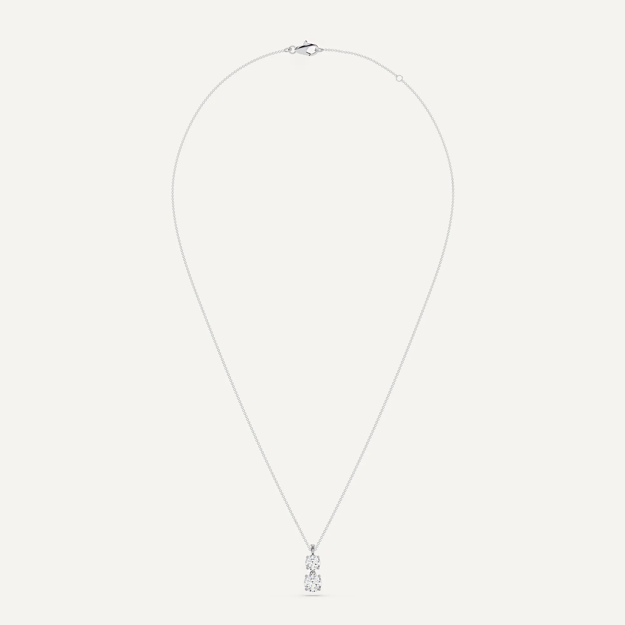 Two Diamond Pendant Necklace