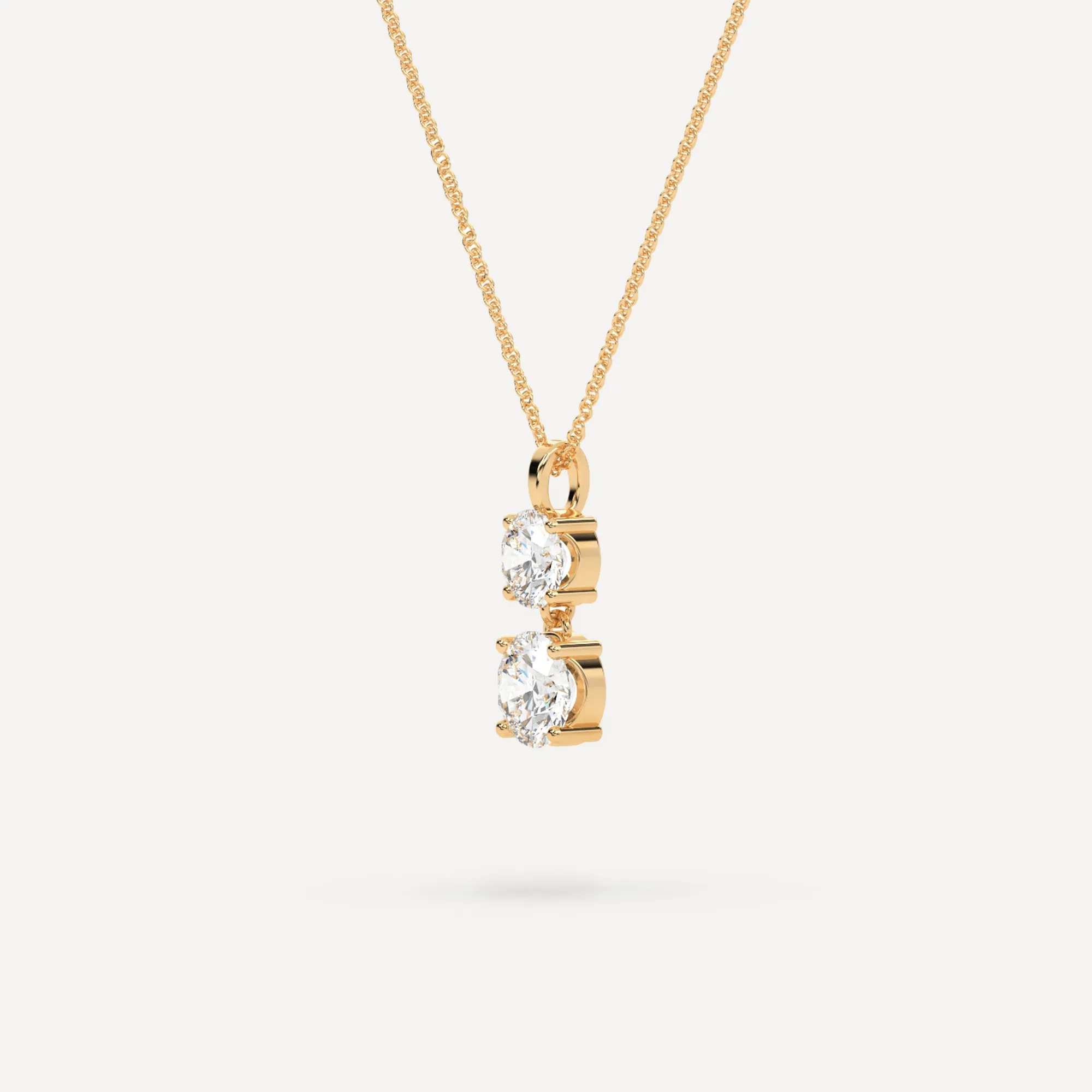 Two Diamond Pendant Necklace
