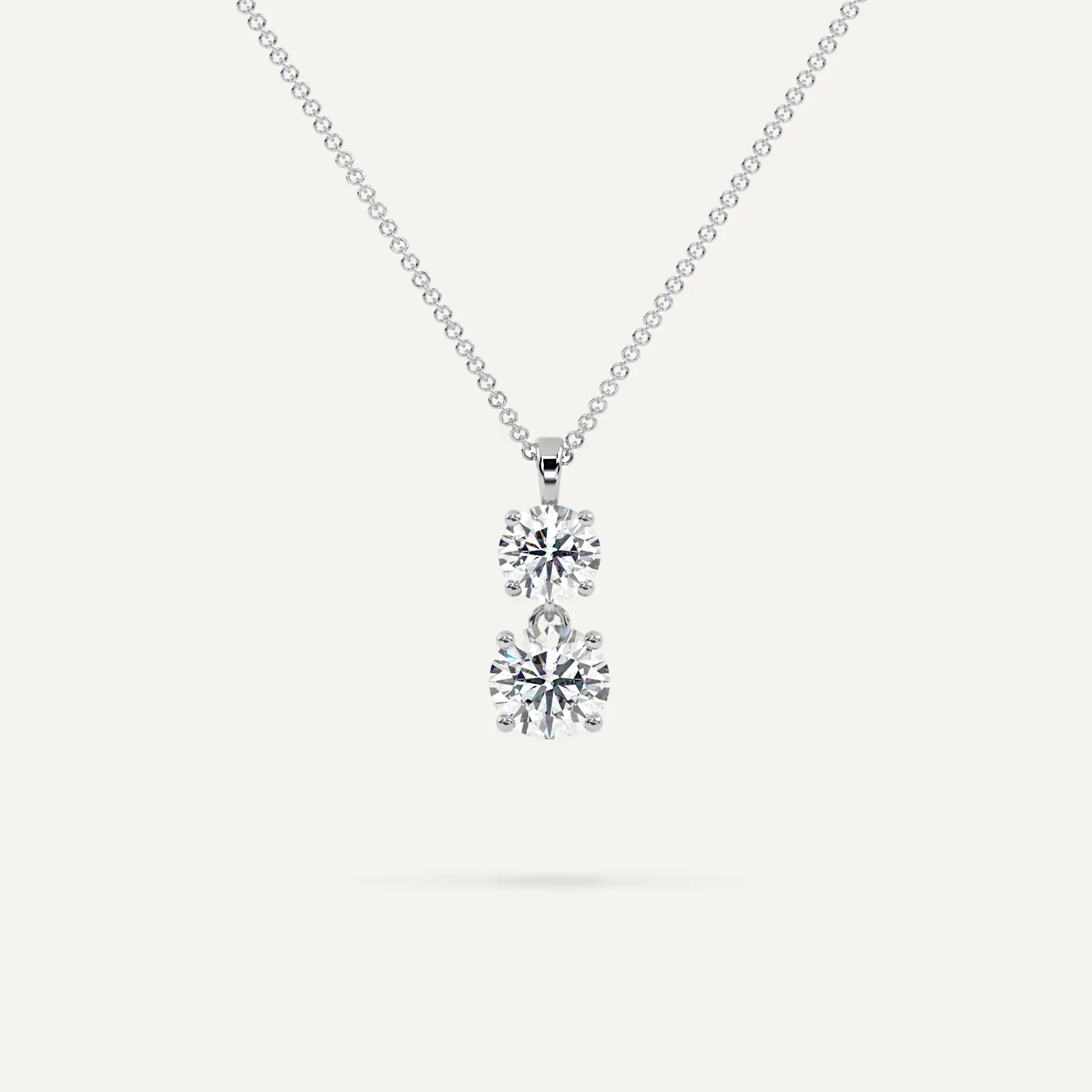 Two Diamond Pendant Necklace