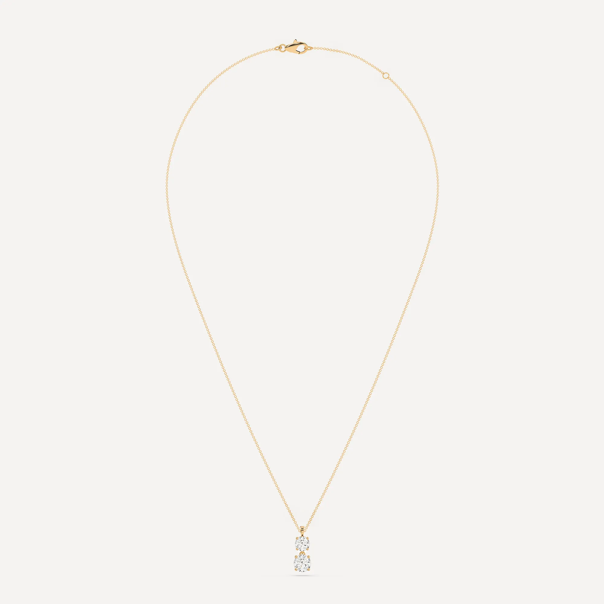 Two Diamond Pendant Necklace