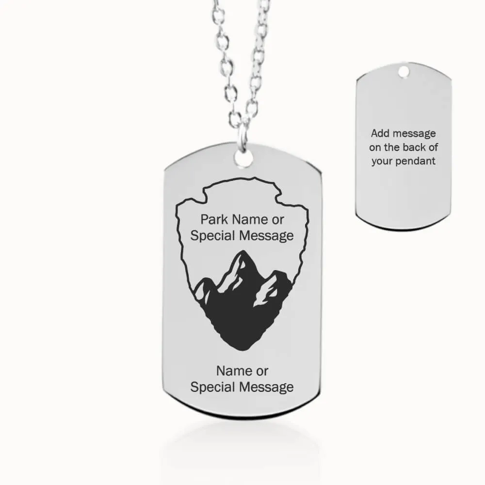 US National Park Tag Pendant on Fine Chain