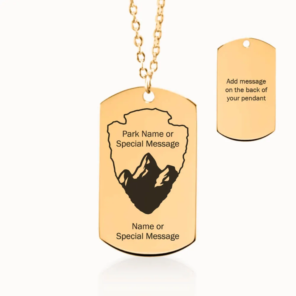 US National Park Tag Pendant on Fine Chain