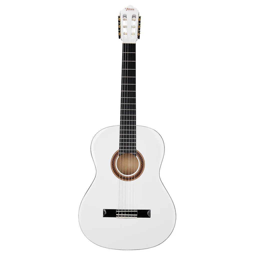 Valencia 100 Series 4/4 Classical Guitar - White