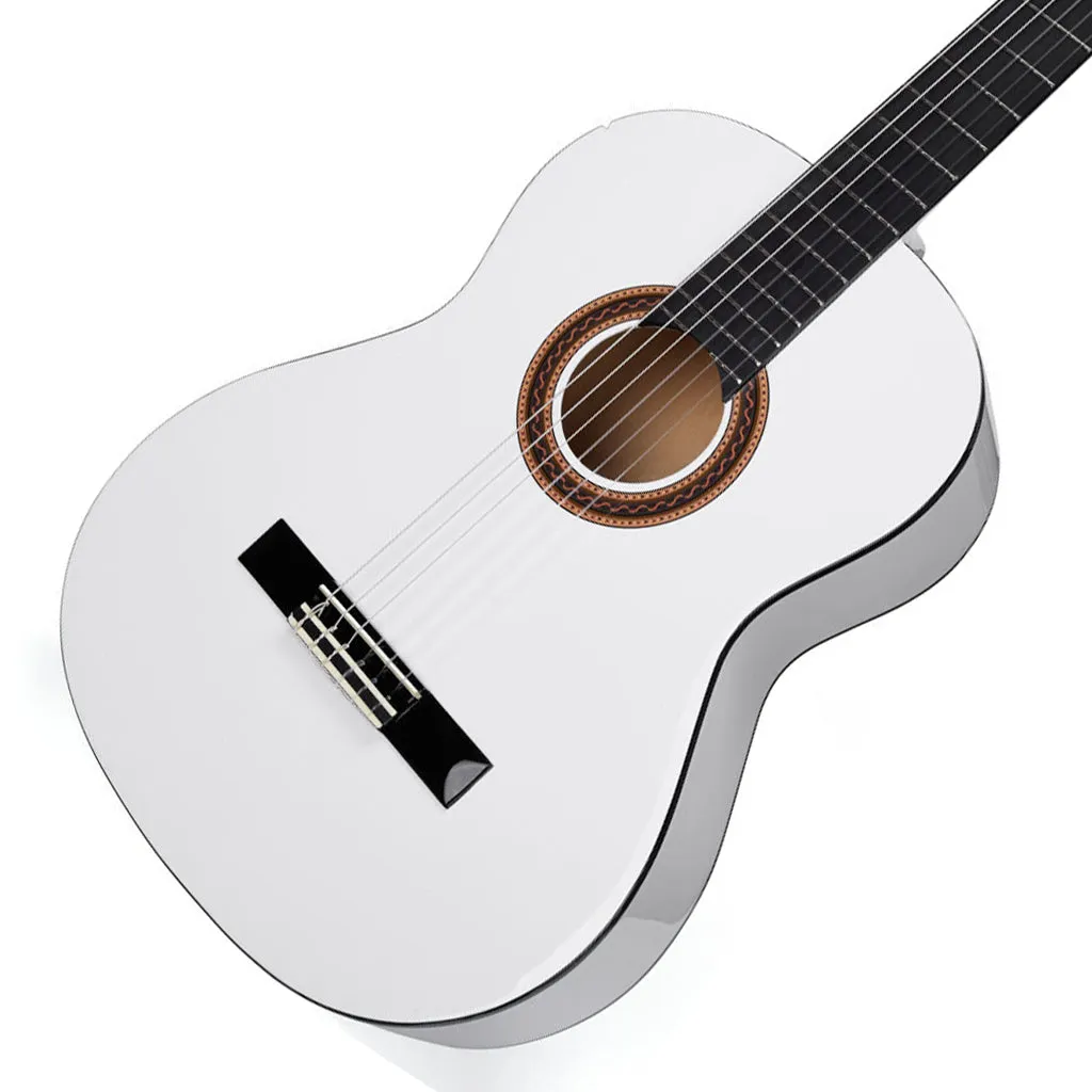 Valencia 100 Series 4/4 Classical Guitar - White