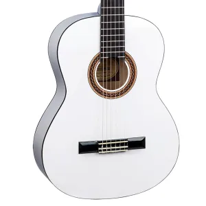 Valencia 100 Series 4/4 Classical Guitar - White