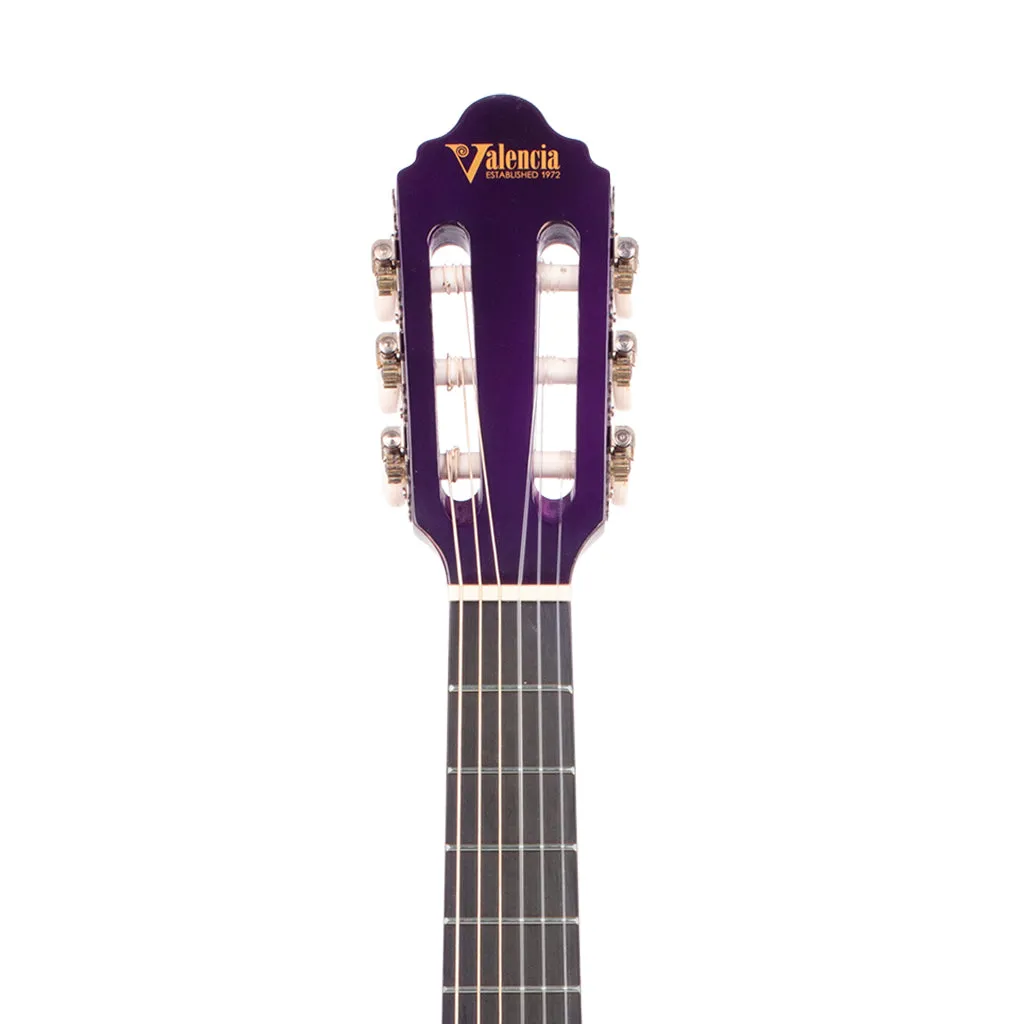 Valencia VC102PPS 1/2 Size Classical Guitar – Purple Sunburst