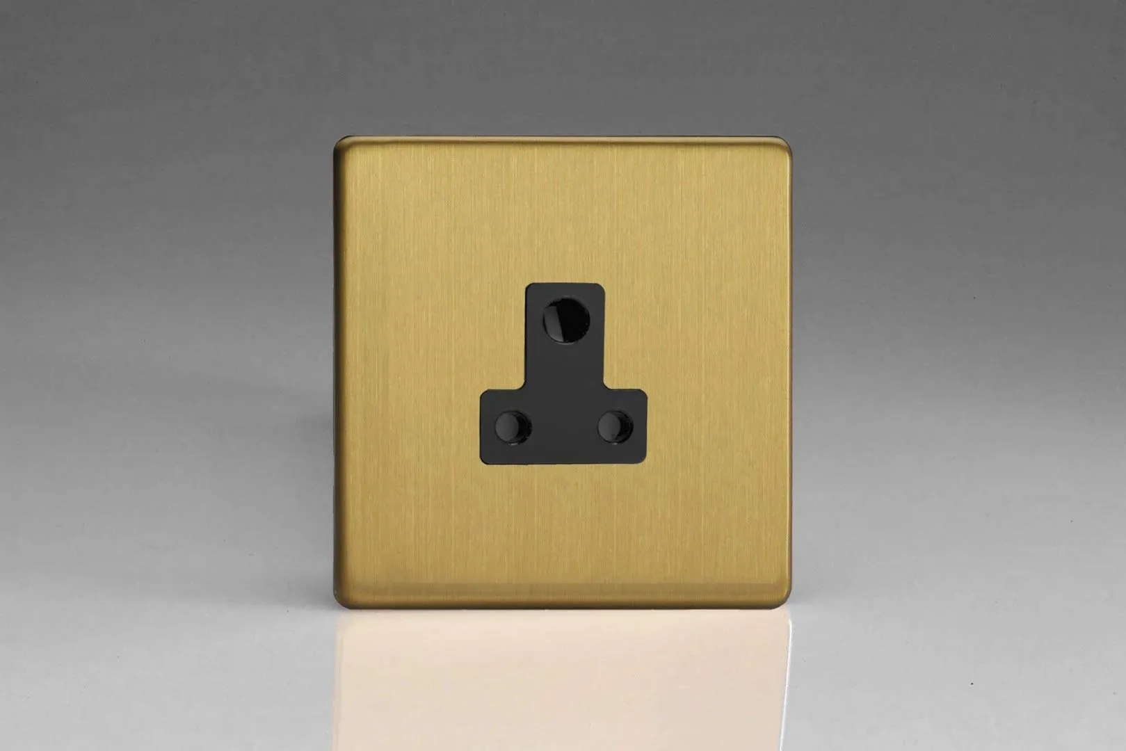 Varilight 1-Gang 5A Round Pin Plug Socket Brushed Brass XDBRP5ABS