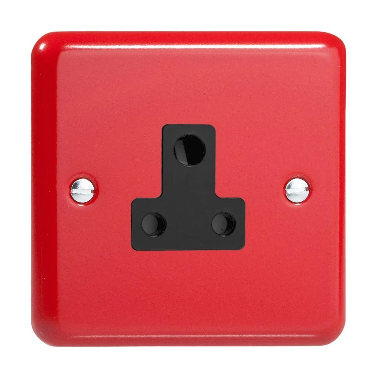 Varilight 1-Gang 5A Round Pin Plug Socket Pillar Box Red XYRP5AB.PR