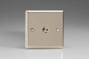 Varilight 1-Gang TV Plug Socket, F-Type Satellite Satin Chrome XN8S