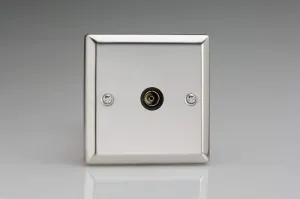Varilight 1-Gang TV Socket, Isolated Co-axial Mirror Chrome XC8ISOB