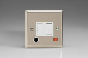 Varilight 13A Switched Fused Spur   Neon   Flex Outlet Satin Chrome XN6FONW