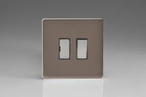 Varilight 13A Switched Fused Spur with Metal Inserts Pewter XDR6DS