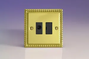 Varilight 13A Unswitched Fused Spur   Flex Outlet Georgian Brass XG6UFOB