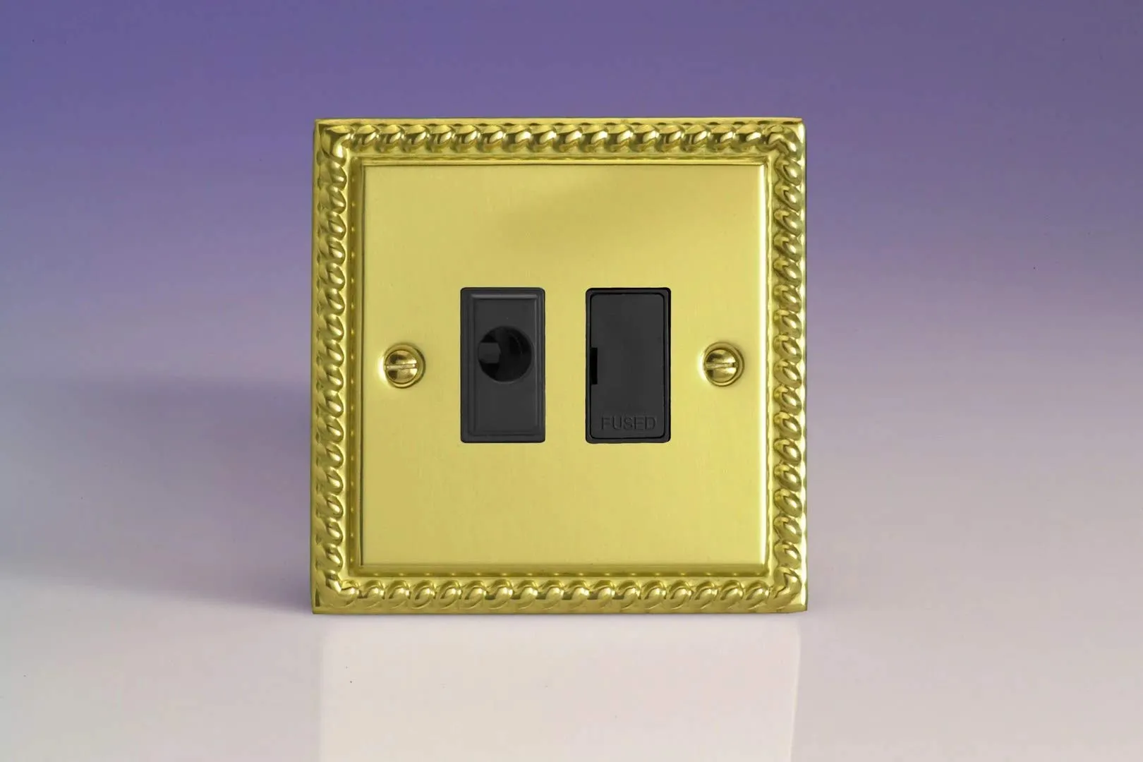 Varilight 13A Unswitched Fused Spur   Flex Outlet Georgian Brass XG6UFOB