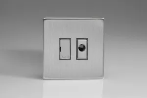 Varilight 13A Unswitched Fused Spur   Flex Outlet with Metal Inserts Brushed Steel XDS6UFODS