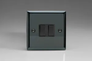 Varilight 2-Gang 10A Intermediate Rocker Light Switch Iridium XI77B