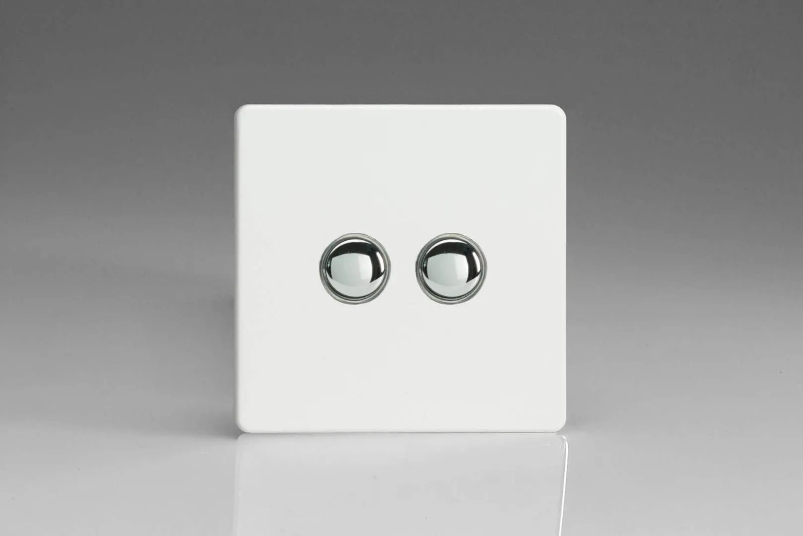 Varilight 2-Gang 6A 1-Way Push-to-Make Momentary Switch Premium White XDQM2S