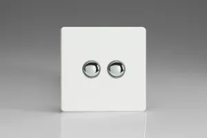 Varilight 2-Gang 6A 1-Way Push-to-Make Momentary Switch Premium White XDQM2S