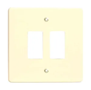 Varilight 2-Gang Grid Plate (Single Plate) White Chocolate XDWPG2-P