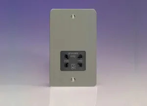 Varilight Dual Voltage Shaver Plug Socket 240V/115V 240V/115V Brushed Steel XFSSSB