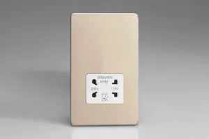 Varilight Dual Voltage Shaver Plug Socket 240V/115V 240V/115V Satin Chrome XDNSSWS