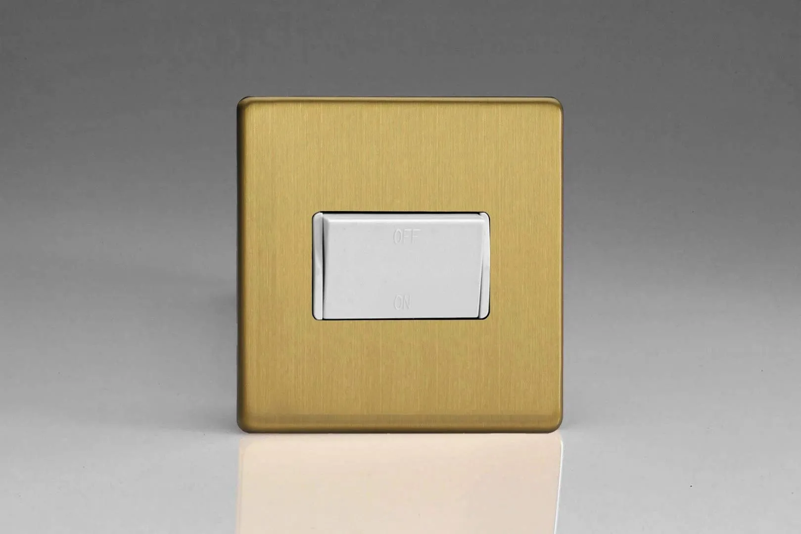 Varilight Fan Isolating Switch (3 Pole) Dimension Screwless Brushed Brass XDBFIWS