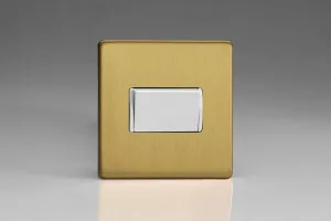 Varilight Fan Isolating Switch (3 Pole) Dimension Screwless Brushed Brass XDBFIWS