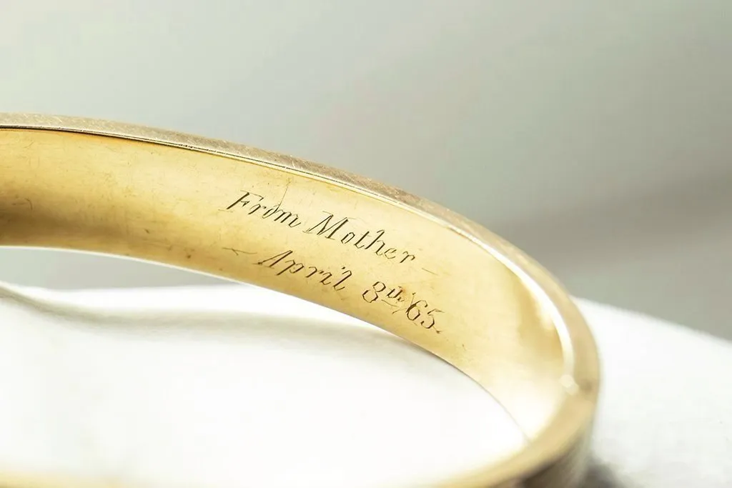 Victorian Black Enamel Striped Bangle