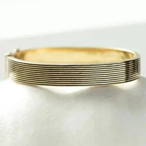 Victorian Black Enamel Striped Bangle