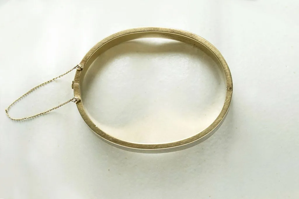 Victorian Black Enamel Striped Bangle