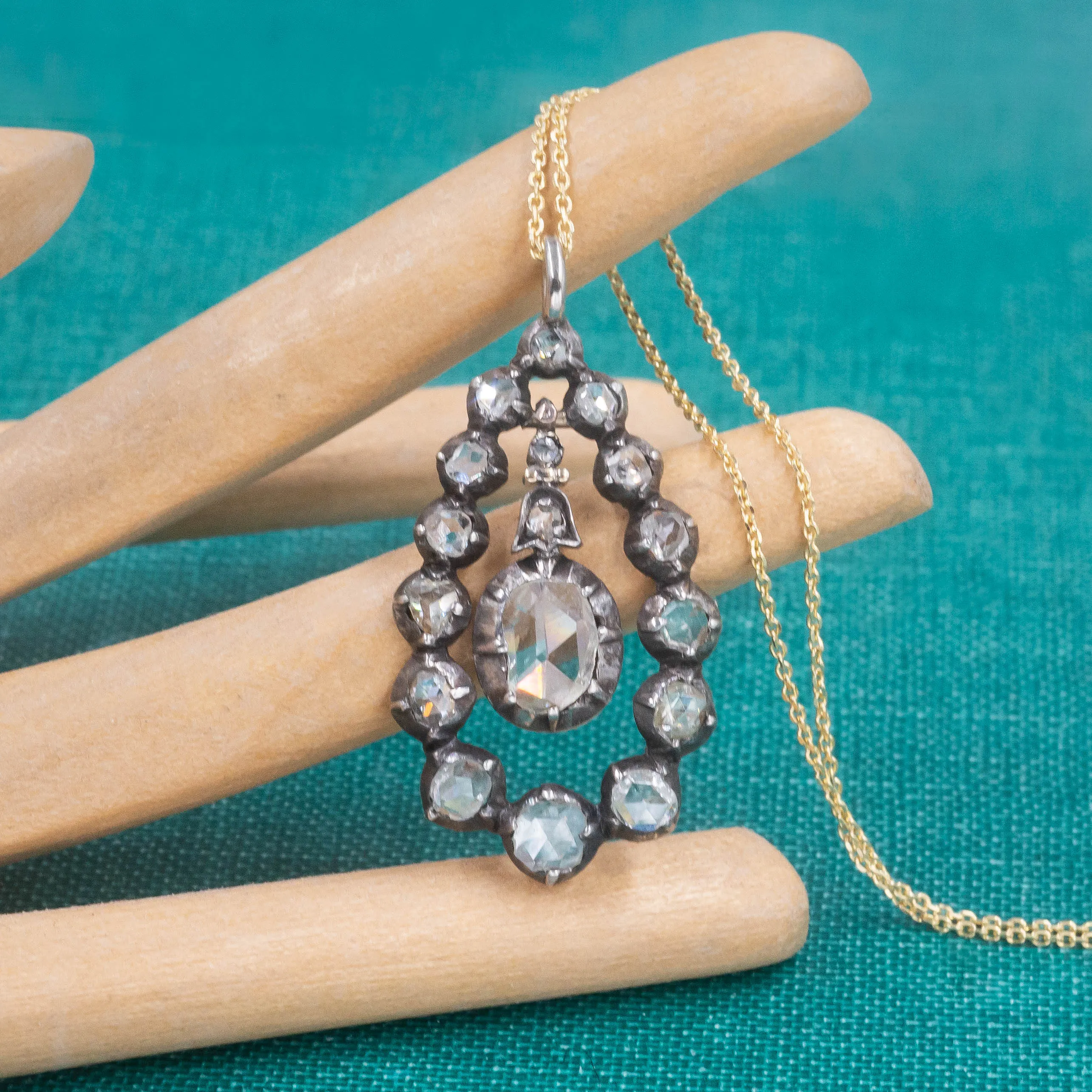 Victorian Rose Cut Diamond Pendant