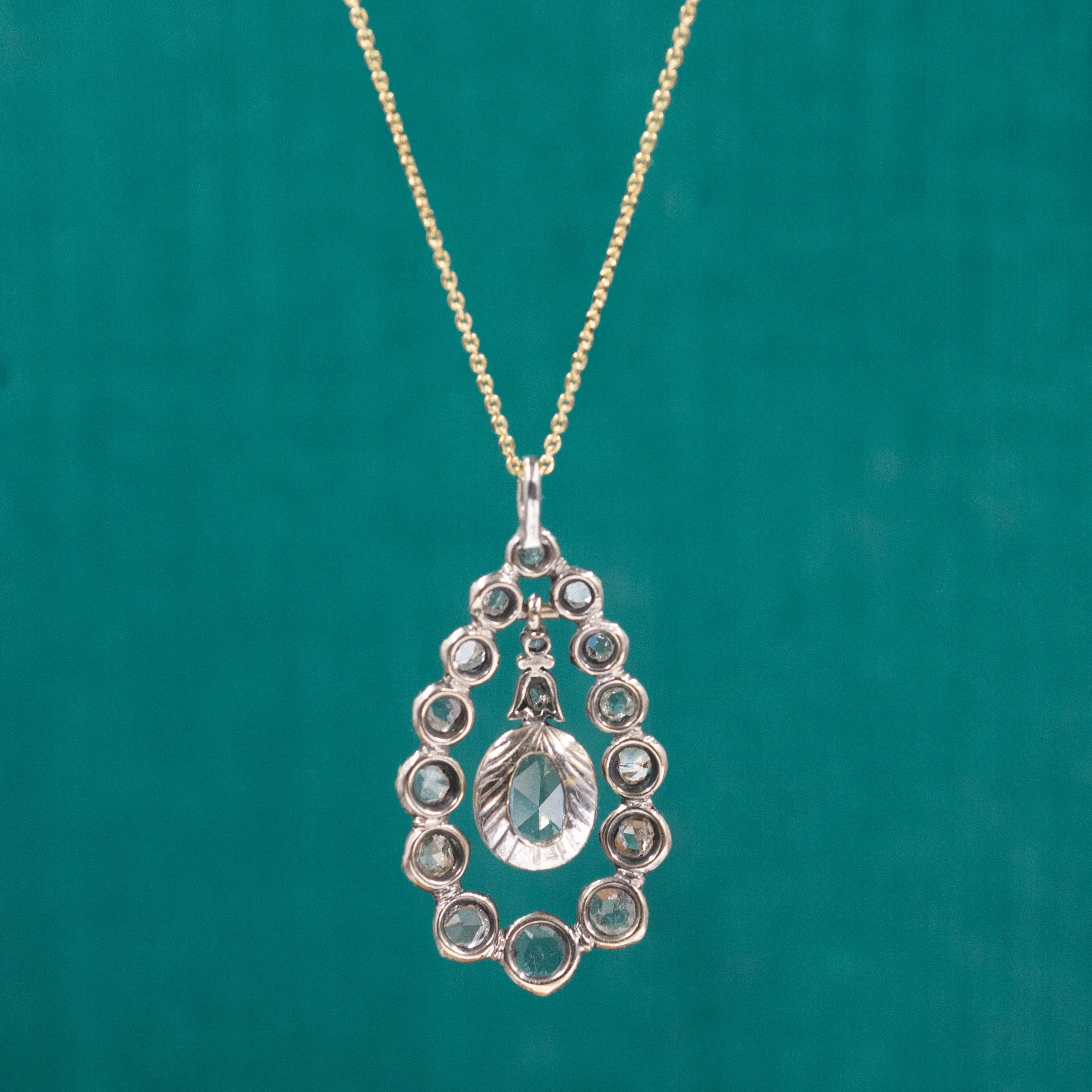 Victorian Rose Cut Diamond Pendant