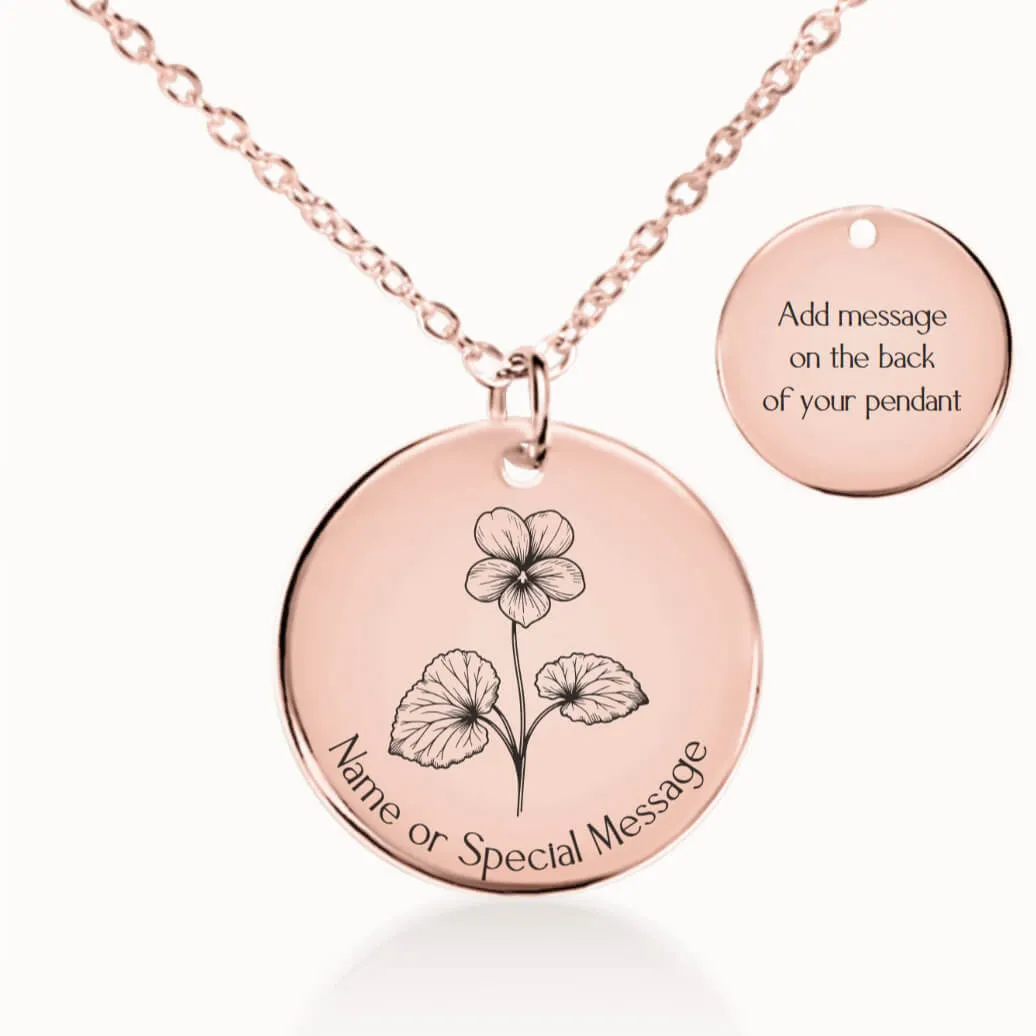Violet Birth Flower Necklace
