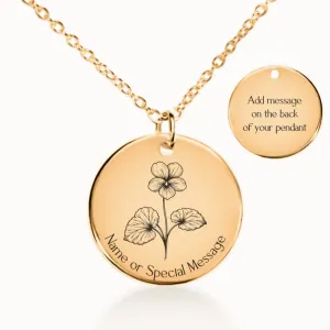 Violet Birth Flower Necklace
