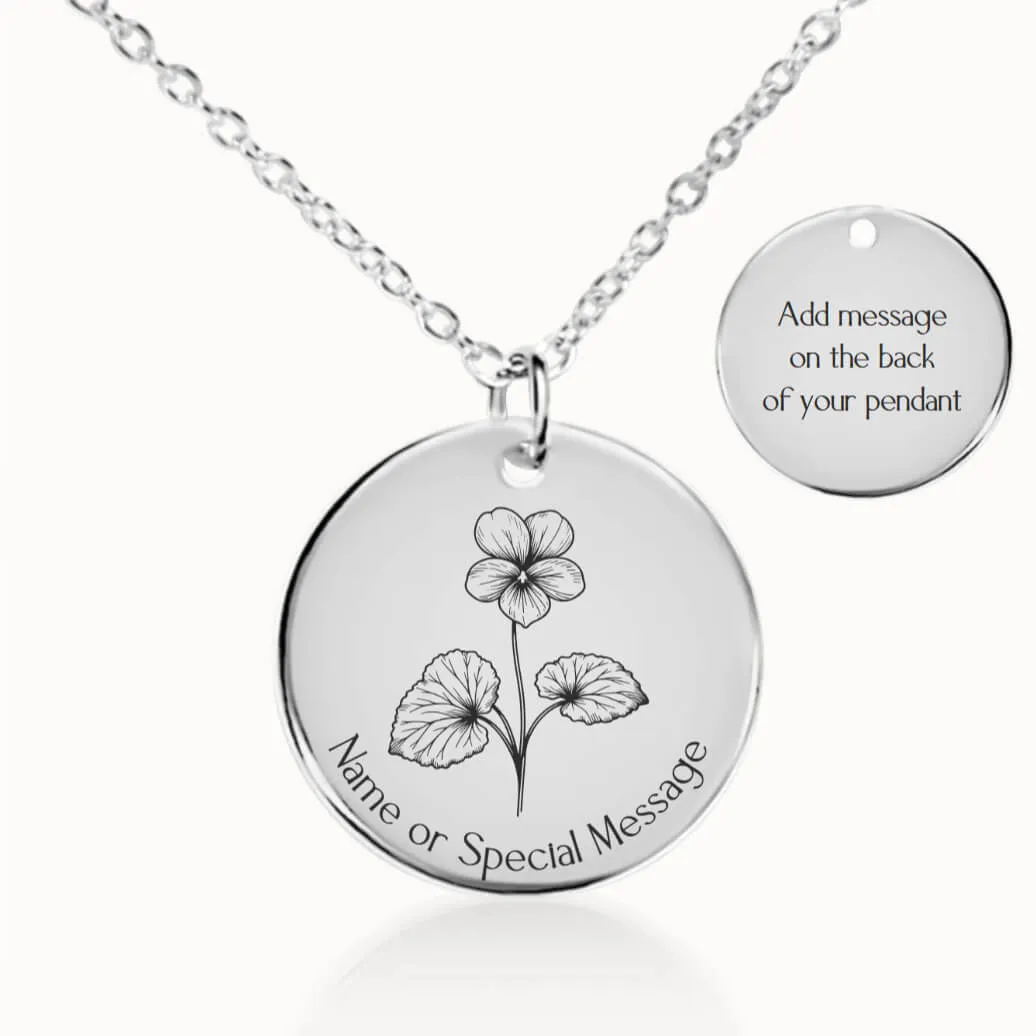 Violet Birth Flower Necklace