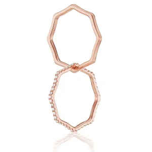 Wave Ring with Single Row of Diamonds