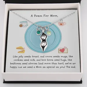 We need you like cookies need milk-Pea pod Necklace for Mom