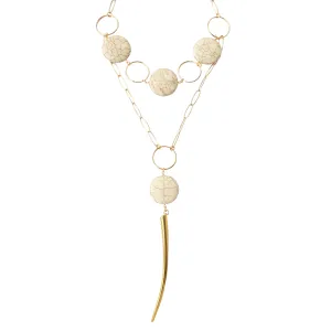 White howlite circle necklace