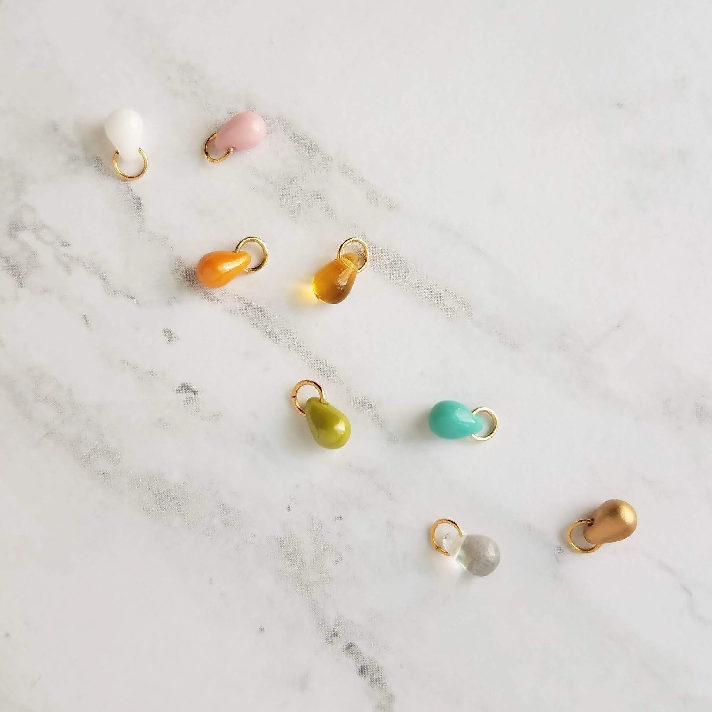 White Teardrop Necklace, delicate gold chain, 14K gold fill chain, minimalist necklace, tiny glass drop pendant, dainty gold necklace, small charm, bridesmaid gift for her