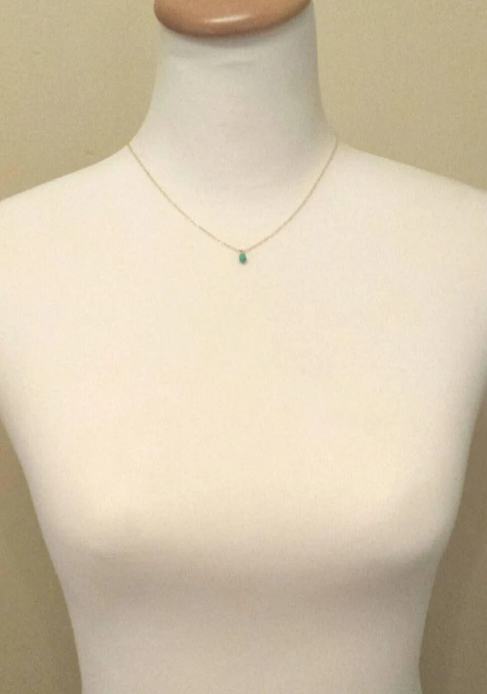 White Teardrop Necklace, delicate gold chain, 14K gold fill chain, minimalist necklace, tiny glass drop pendant, dainty gold necklace, small charm, bridesmaid gift for her