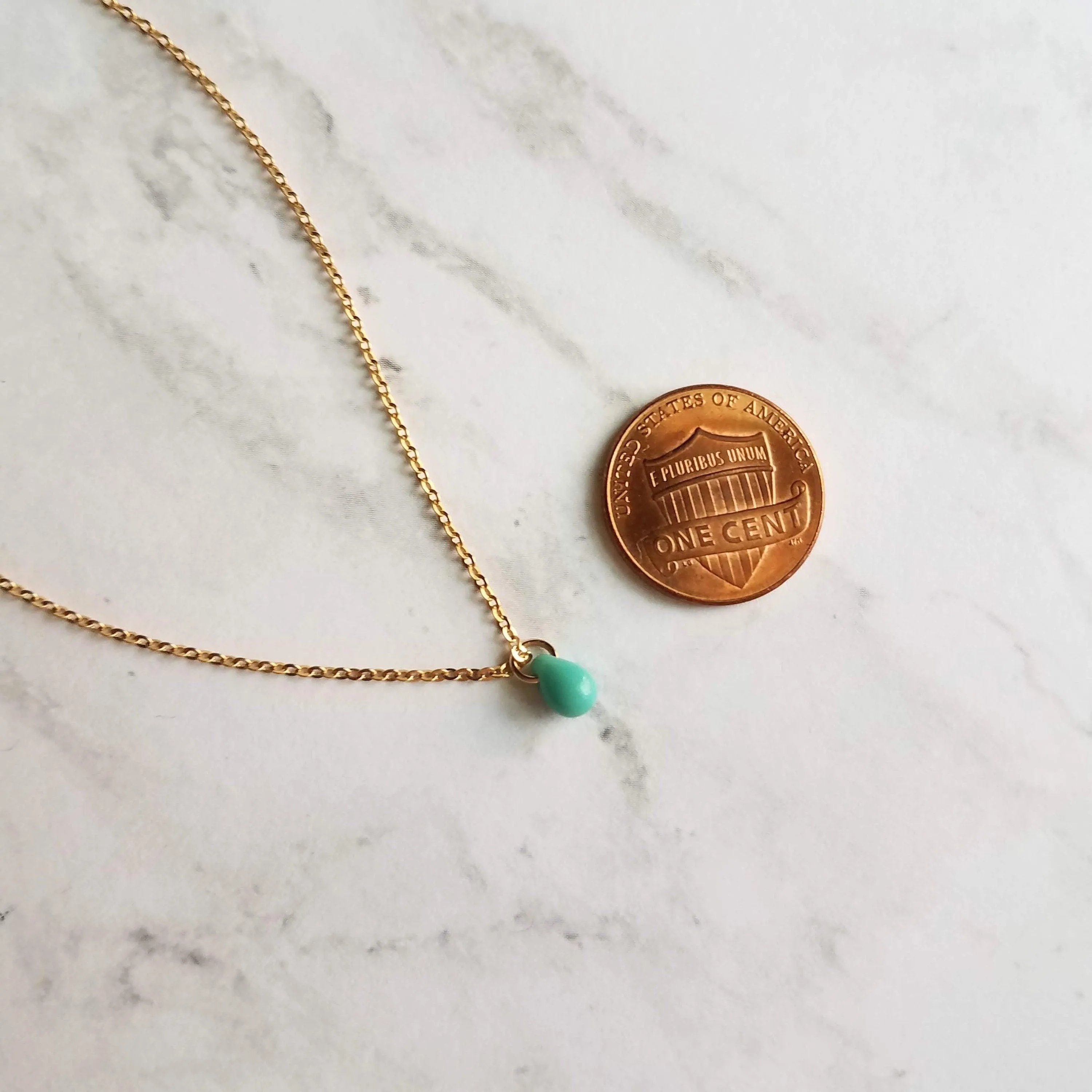 White Teardrop Necklace, delicate gold chain, 14K gold fill chain, minimalist necklace, tiny glass drop pendant, dainty gold necklace, small charm, bridesmaid gift for her